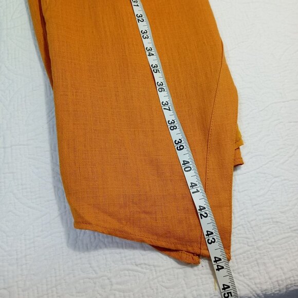 Selfie Leslie Midi Dress Mustard  Spaghetti Straps Button Details Belted Waist M - Picture 13 of 13